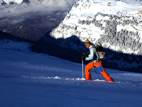 telemark touring in courchevel 1850 with a ski instructor