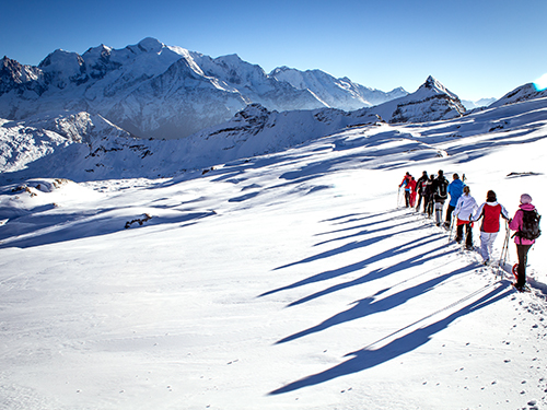 guide moniteur de raquettes à neige, courchevel 1850