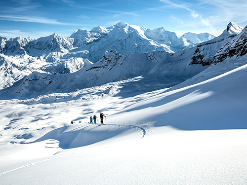 guide moniteur de ski de randonnée, courchevel 1850